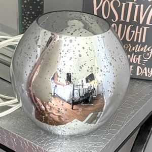 Silver mercury glass lamp
